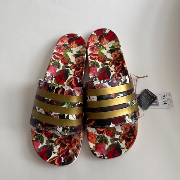 NWT Adidas Unisex Adilette Comfort Gold Stripe Sandals Size 13Men/14Women main image 4